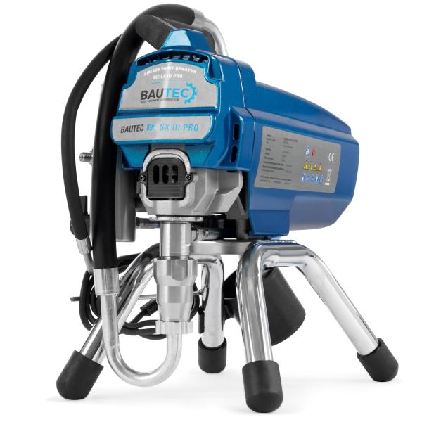 BAUTEC Airless Farbsprühgerät 895 SX III PRO mit Kolbenpumpe | Förderleistung bis 2,7 l/min